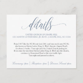 Angaben zur Hochzeit | Luxe Calligraphie (Dusty Bl Begleitkarte