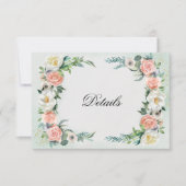 Angaben zur Hochzeit | Rose für Aquarellen RSVP Karte (Vorderseite)