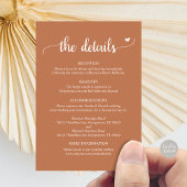 Angaben zur Hochzeit, rustikale Skripteinschlusska Begleitkarte