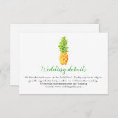 Angaben zur Hochzeit von Ananas Einladung (Vorne/Hinten)