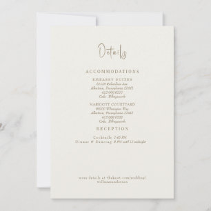 Angaben zur Hochzeit von Cremes fallen Foliage Einladung