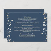 Angaben zur Hochzeit von Gipskraut Navy - Informat Begleitkarte (Vorne/Hinten)