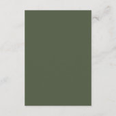 Angaben zur Hochzeit von Olive Green Monogram Begleitkarte (Rückseite)