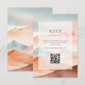 Angaben zur Hochzeit von Pastel Boho RSVP Karte (Vorne/Hinten)