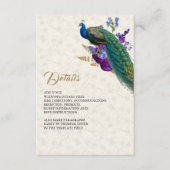 Angaben zur Hochzeit von Royal Blue Lila Floral Pe Begleitkarte (Vorderseite)