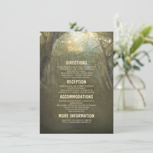 Angaben zur Hochzeit von rustikalem Holz - Informa Begleitkarte (Stehend Vorderseite)