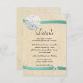 Angaben zur Hochzeit von Sand Dollar Beach Begleitkarte (Vorne/Hinten)