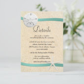 Angaben zur Hochzeit von Sand Dollar Beach Begleitkarte (Stehend Vorderseite)