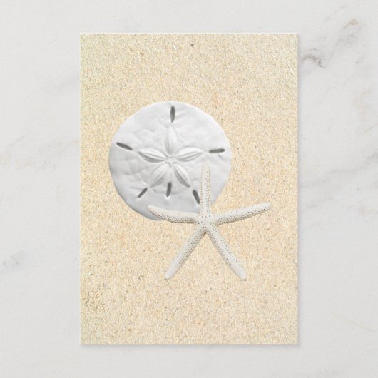 Angaben zur Hochzeit von Sand Dollar Beach Begleitkarte (Rückseite)