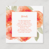 Angaben zur Hochzeit von Wasserfarben-Peonies Begleitkarte (Vorderseite)