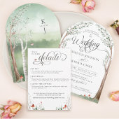 Angaben zur Hochzeit von Whimsikwald im Wasserfarb Begleitkarte