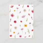 Angaben zur Hochzeit von Wildblumen Qr-Code Begleitkarte (Rückseite)