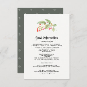 Angaben zur Hochzeit Zweigstellenkarte für Wasse Begleitkarte