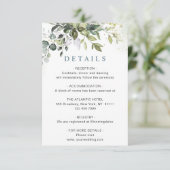 Angaben zur Hochzeitsempfehlung für Eukalyptus Begleitkarte (Stehend Vorderseite)