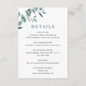 Angaben zur Hochzeitsempfehlung für Eukalyptus Begleitkarte (Vorderseite)