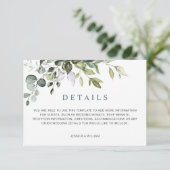 Angaben zur Hochzeitsempfehlung für Eukalyptus Begleitkarte (Stehend Vorderseite)