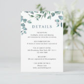 Angaben zur Hochzeitsempfehlung für Eukalyptus Begleitkarte (Stehend Vorderseite)