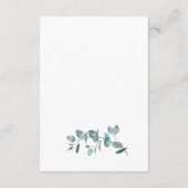 Angaben zur Hochzeitsempfehlung für Eukalyptus Begleitkarte (Rückseite)