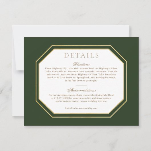 Angaben zur Hochzeitskarte *Goldene Blüten* RSVP Karte (Vorderseite)
