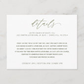 Angaben zur Hochzeitssache Handschrift Kalligrafie Begleitkarte (Vorderseite)