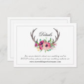 Angaben zur Hochzeitsseite Begleitkarte (Vorne/Hinten)