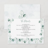 Angaben zur Hochzeitsstimmung im Eukalyptus-Leaf Begleitkarte (Vorne/Hinten)