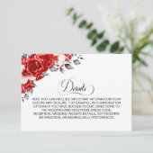 Angaben zur Hochzeitsstimmung in Red Floral Begleitkarte (Stehend Vorderseite)