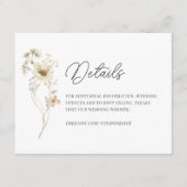 Angaben zur Hochzeitszeit der Aquarellfarben-Wildb Begleitkarte (Vorderseite)