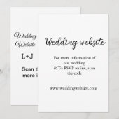 Angaben zur Hochzeitwebsite mit q oder Codenamen Einladung (Vorne/Hinten)