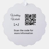 Angaben zur Hochzeitwebsite mit q oder Codenamen Ornament Karte (Rückseite)