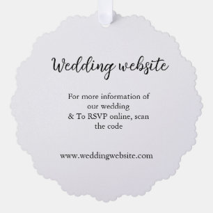 Angaben zur Hochzeitwebsite mit q oder Codenamen Ornament Karte