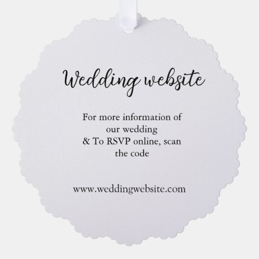 Angaben zur Hochzeitwebsite mit q oder Codenamen Ornament Karte (Vorderseite)
