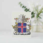 Angaben zur isländischen Wappen Postkarte (Stehend Vorderseite)