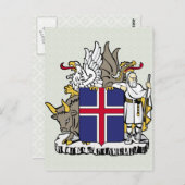 Angaben zur isländischen Wappen Postkarte (Vorne/Hinten)