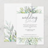 Angaben zur kalligraphischen Botanischen Hochzeit Begleitkarte (Vorne/Hinten)