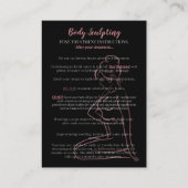 Angaben zur Körpermodellierung vor und nach der Be Visitenkarte (Rückseite)