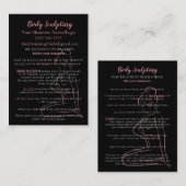 Angaben zur Körpermodellierung vor und nach der Be Visitenkarte (Vorne/Hinten)