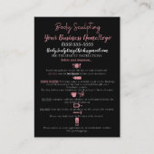 Angaben zur Körpermodellierung vor und nach der Be Visitenkarte (Vorderseite)