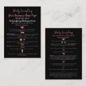 Angaben zur Körpermodellierung vor und nach der Be Visitenkarte (Vorne/Hinten)