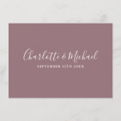 Angaben zur Mauve-Unterschrift für Hochzeiten Begleitkarte (Rückseite)