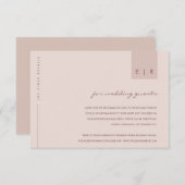 ANGABEN ZUR MINIMAL BLUSH PINK TYPOGRAPHY WEDDING BEGLEITKARTE (Vorne/Hinten)