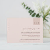 ANGABEN ZUR MINIMAL BLUSH PINK TYPOGRAPHY WEDDING BEGLEITKARTE (Stehend Vorderseite)