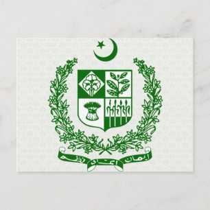 Angaben zur pakistanischen Wappen Postkarte