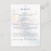 Angaben zur Pfauenhochzeit Begleitkarte (Vorderseite)