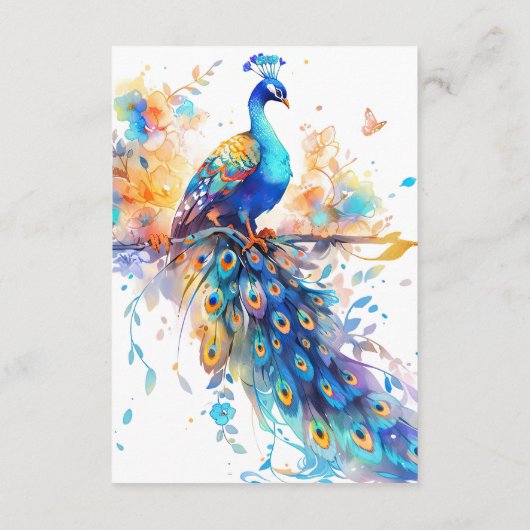 Angaben zur Pfauenhochzeit Begleitkarte (Rückseite)