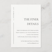 ANGABEN ZUR SCHWARZ-WEISSEN MINIMAL-TYPOGRAFISCHEN BEGLEITKARTE (Vorderseite)