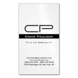 Angaben zur Schwarz-weißen Monogramm-Name Magnetische Visitenkarte