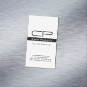 Angaben zur Schwarz-weißen Monogramm-Name Magnetische Visitenkarte (Beispiel)