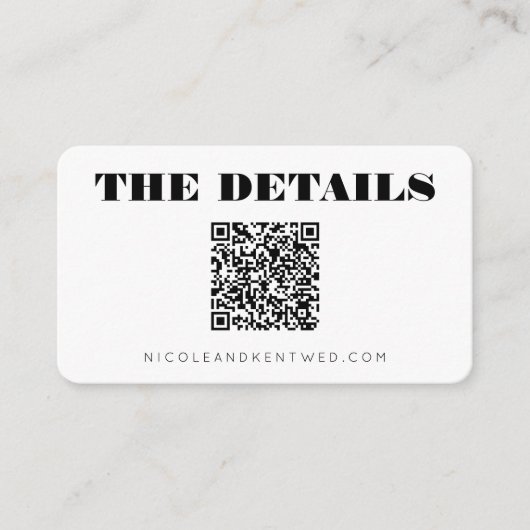 Angaben zur Schwarz-weißen QR-Code-Website für ben Begleitkarte (Vorderseite)