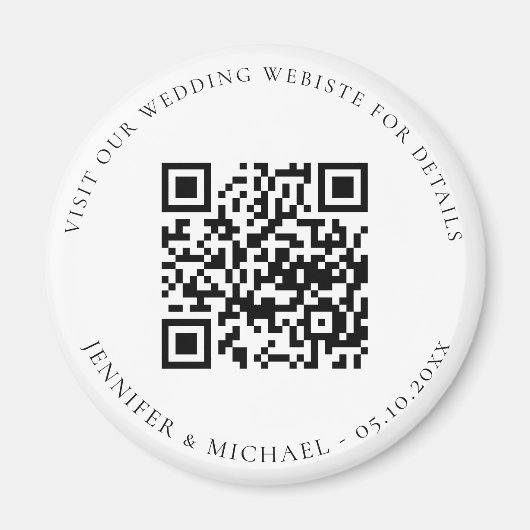 Angaben zur uAwg der QR-Code-Website für Hochzeite Magnet (Vorne)